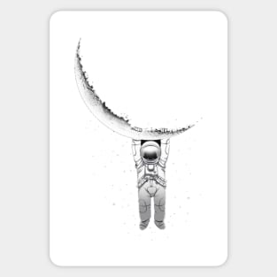 Astronaut Hanging On the Moon Sticker